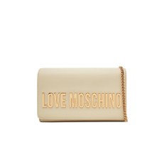 LOVE MOSCHINO BORSA BEIGE A TRACOLLA CON LOGO LETTERING ORO 