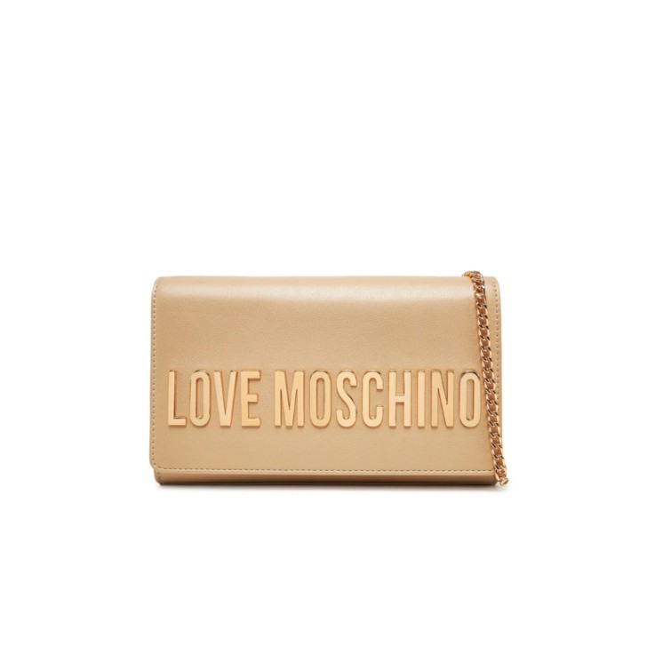 LOVE MOSCHINO BORSA ORO A TRACOLLA CON LOGO LETTERING