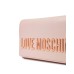 LOVE MOSCHINO BORSA ROSA LAMINATA A TRACOLLA CON LOGO LETTERING 