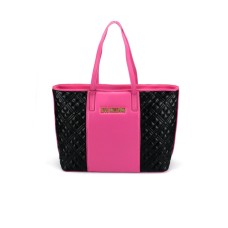 LOVE MOSCHINO BORSA A SPALLA BICOLORE NERO/FUCSIA