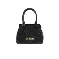 LOVE MOSCHINO BORSA A MANO NERA EFFETTO TRAPUNTATO