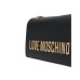 LOVE MOSCHINO BORSA NERA A SPALLA DA DONNA CON LOGO ORO LETTERING 