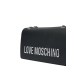 LOVE MOSCHINO BORSA NERA A SPALLA DA DONNA CON LOGO ARGENTO LETTERING 