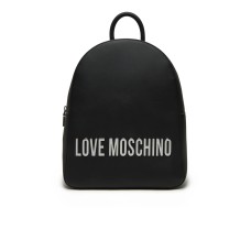 LOVE MOSCHINO ZAINO NERO DA DONNA CON LOGO LETTERING ARGENTO 
