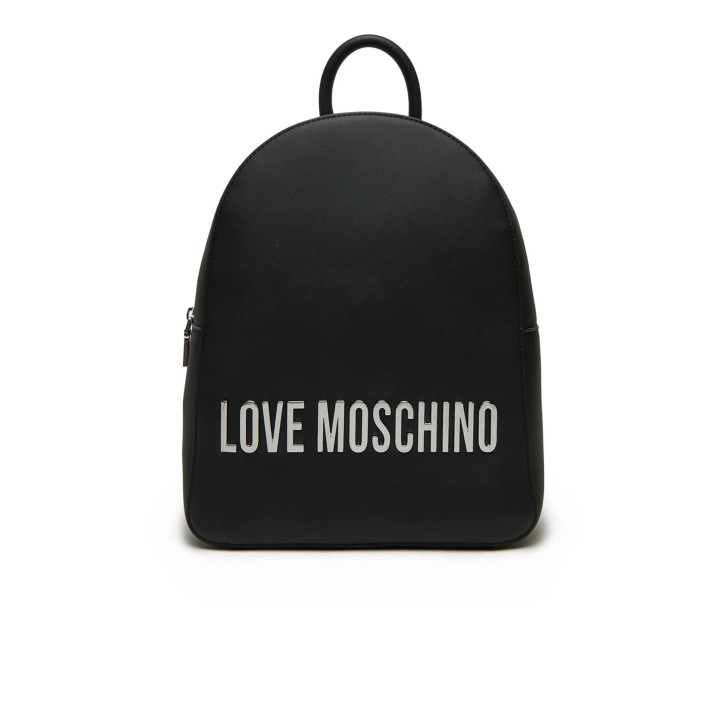 LOVE MOSCHINO ZAINO NERO DA DONNA CON LOGO LETTERING ARGENTO 