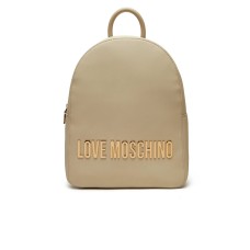 LOVE MOSCHINO ZAINO BEIGE DA DONNA CON LOGO LETTERING ORO 