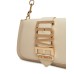 LOVE MOSCHINO BORSA BEIGE A SPALLA CON LOGO LETTERING ORO 