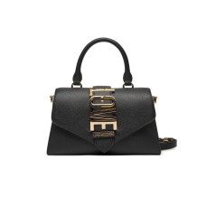 LOVE MOSCHINO BORSA NERA A MANO CON LOGO LETTERING ORO