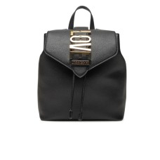 LOVE MOSCHINO ZAINO NERO CON LOGO LETTERING ORO