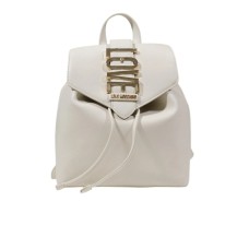 LOVE MOSCHINO ZAINO BEIGE CON LOGO LETTERING ORO 