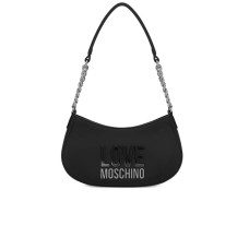 LOVE MOSCHINO BORSA NERA A SPALLA CON LOGO SFUMATO 