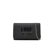 LOVE MOSCHINO BORSA A TRACOLLA NERA CON LOGO LETTERING SFUMATO 