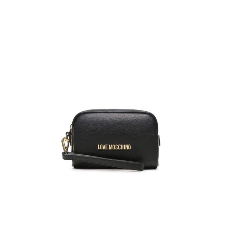 LOVE MOSCHINO POCHETTE PU NERO CON LACCIO DA POLSO