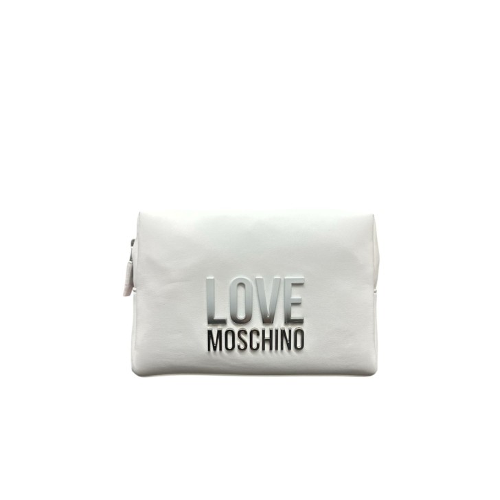 LOVE MOSCHINO POCHETTE BIANCA DA DONNA CON LOGO LETTERING SFUMATO 
