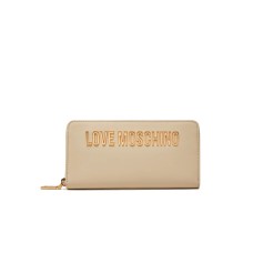 LOVE MOSCHINO PORTAFOGLIO BEIGE DA DONNA CON LOGO LETTERING ORO 