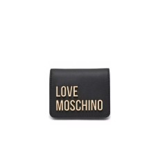 LOVE MOSCHINO PORTAFOGLIO NERO DA DONNA CON LOGO LETTERING ORO