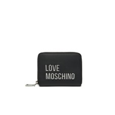 LOVE MOSCHINO PORTAFOGLIO NERO CON LOGO LETTERING ARGENTO