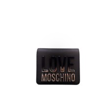 LOVE MOSCHINO PORTAFOGLIO NERO CON LOGO LETTERING SFUMATO 