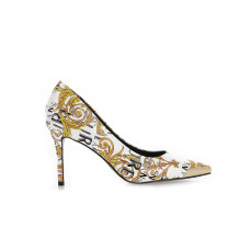 Versace Jeans Couture Décoletté Bianca da Donna con stampa Barocco all over