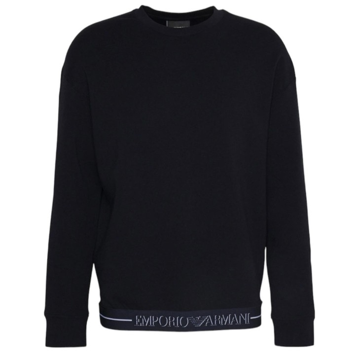 Emporio Armani Felpa blu navy in double jersey