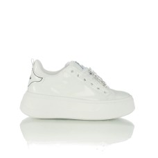GIOSELIN SNEAKERS IN VERNICE BIANCA CON DETTAGLIO GIOIELLO 