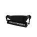 Emporio Armani Marsupio nero in nylon riciclato con logo lettering a rilievo