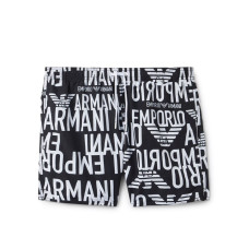 Emporio Armani Swimwear Costume boxer Nero logo lettering EMPORIO ARMANI All Over