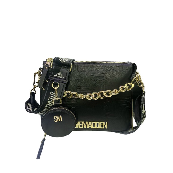 Steve Madden Borsa nera logo All Over tono su tono da Donna