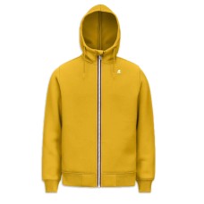 K-way felpa gialla con zip e logo nella parte anteriore