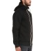 K-way Felpa Uomo nera con cappuccio e zip 