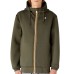 K-way Felpa verda da uomo con zip e cappuccio 