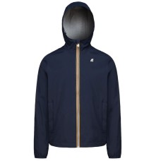 K-way Giubbotto blu da uomo con cappuccio e zip 