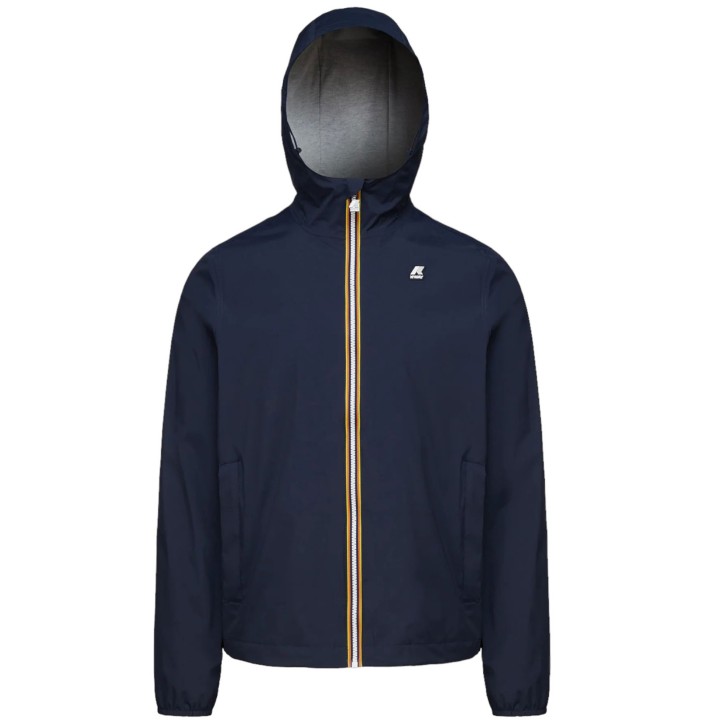 K-way Giubbotto blu da uomo con cappuccio e zip 