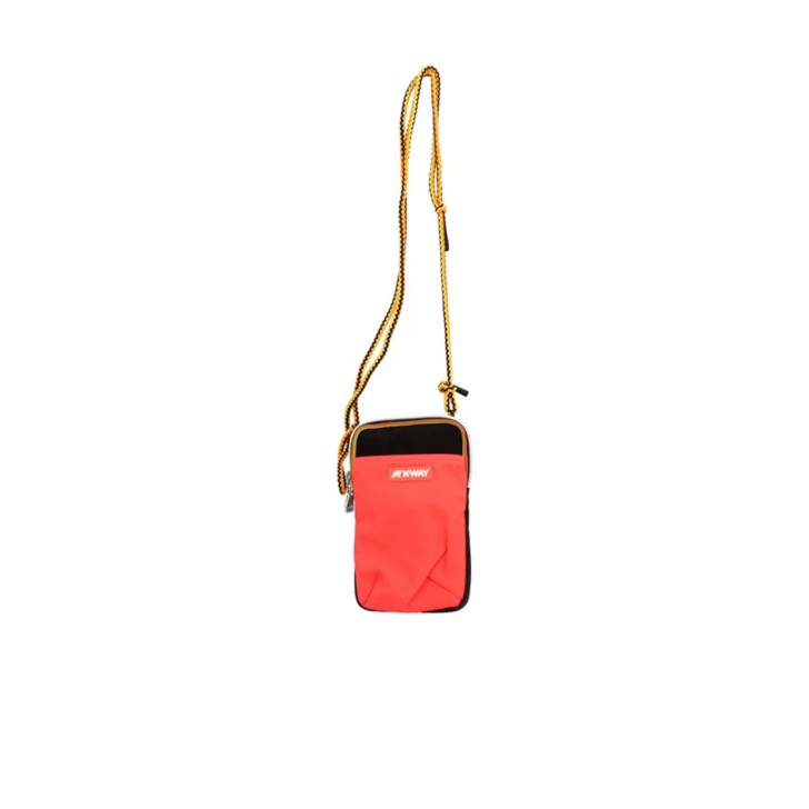 K-way porta cellulare rosso papavero con logo nella parte anteriore