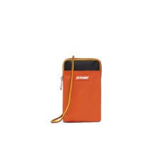 K-way porta cellulare arancione con logo nella parte anteriore