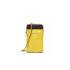 K-way porta cellulare giallo con logo nella parte anteriore