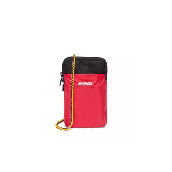 K-way porta cellulare rosso con logo nella parte anteriore 
