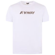 K-Way  T-shirt bianca ELLIOT 3D STRIPES LOGO a manica corta 