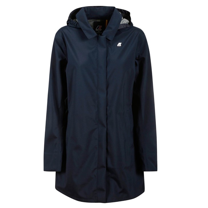 K-way Giubbotto blu da donna lungo con zip