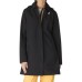 K-way giubbotto nero da donna lungo con cappuccio 