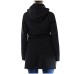 K-way giubbotto nero da donna lungo con cappuccio 