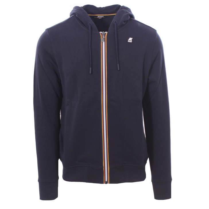 K-WAY  felpa blu con cappuccio