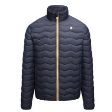 K-Way Giubbotto blu da uomo con zip e logo 