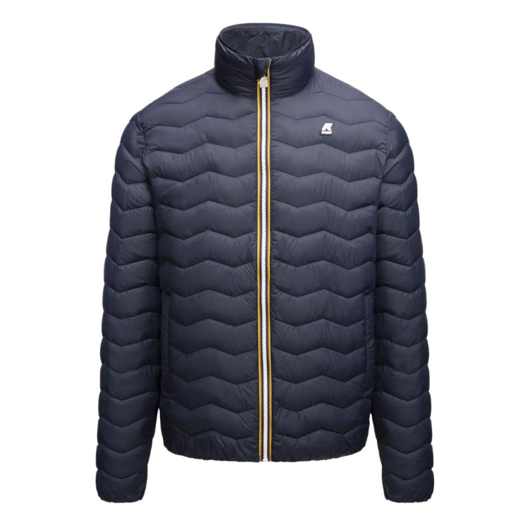 K-Way Giubbotto blu da uomo con zip e logo 