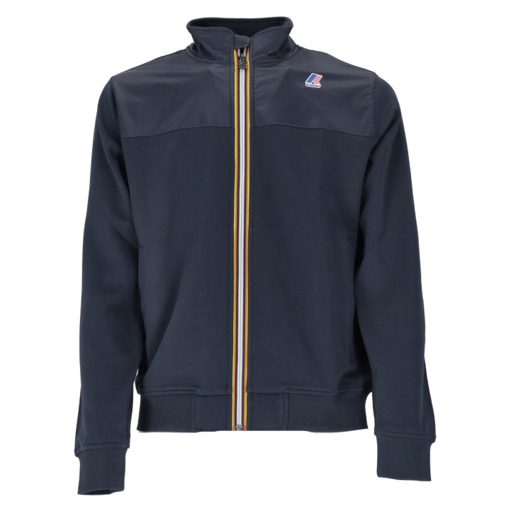 K-way felpa con zip blu da uomo 