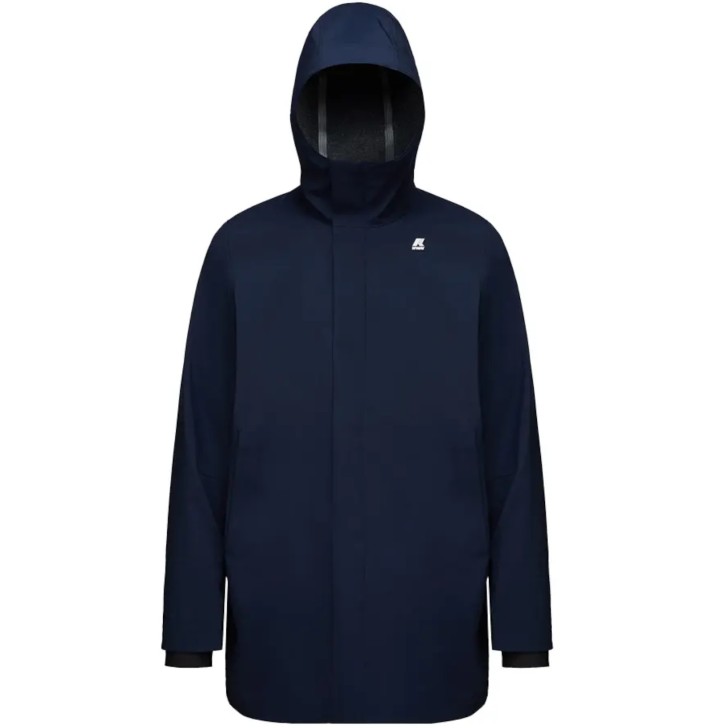 K-way Giubbotto da Uomo blu con cappuccio 