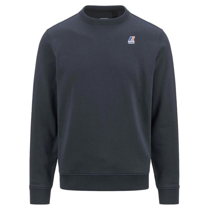 K-way felpa blu con logo nella parte anteriore