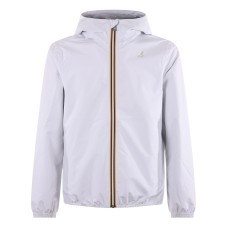 K-way Giubbotto bianco da uomo con zip e cappuccio 
