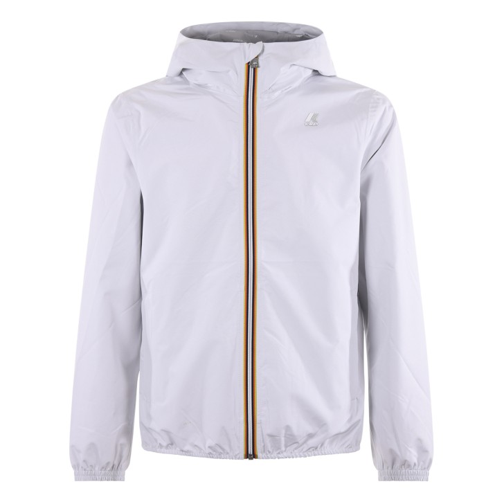 K-way Giubbotto bianco da uomo con zip e cappuccio 