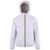 K-way Giubbotto bianco da uomo con zip e cappuccio 